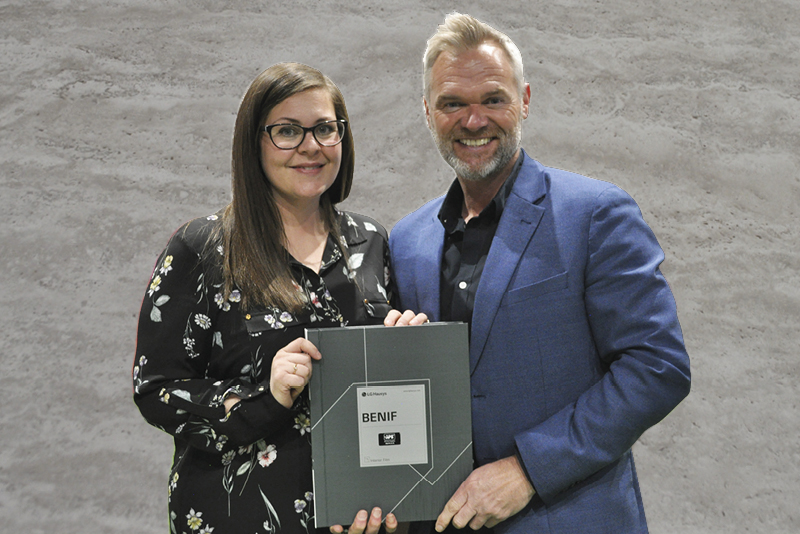 Scott Davis, Architectural Director and Tiffany Parkin: All Print Supplies dedicated team offering continuity of product supply, installation specification and support for the LX Hausys BENIF Interior Films range of decorative vinyls.