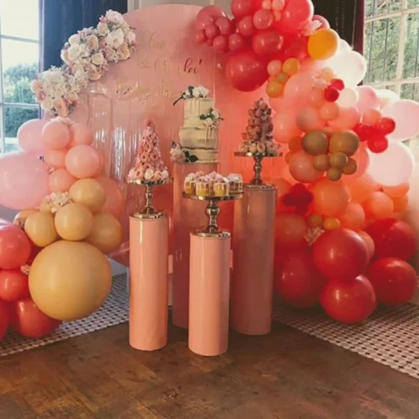 Avery Dennison 800 PC cast sign vinyl used to apply the choice of a pink self-adhesive film to wrap some merchandising display podiums for a celebratory function.