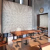 Interior view of a cafeteria featuring Avery Dennison MPI 8000 Wallcovering Series, applied as a stylish custom wall graphic solution for modern commercial décor and branding.