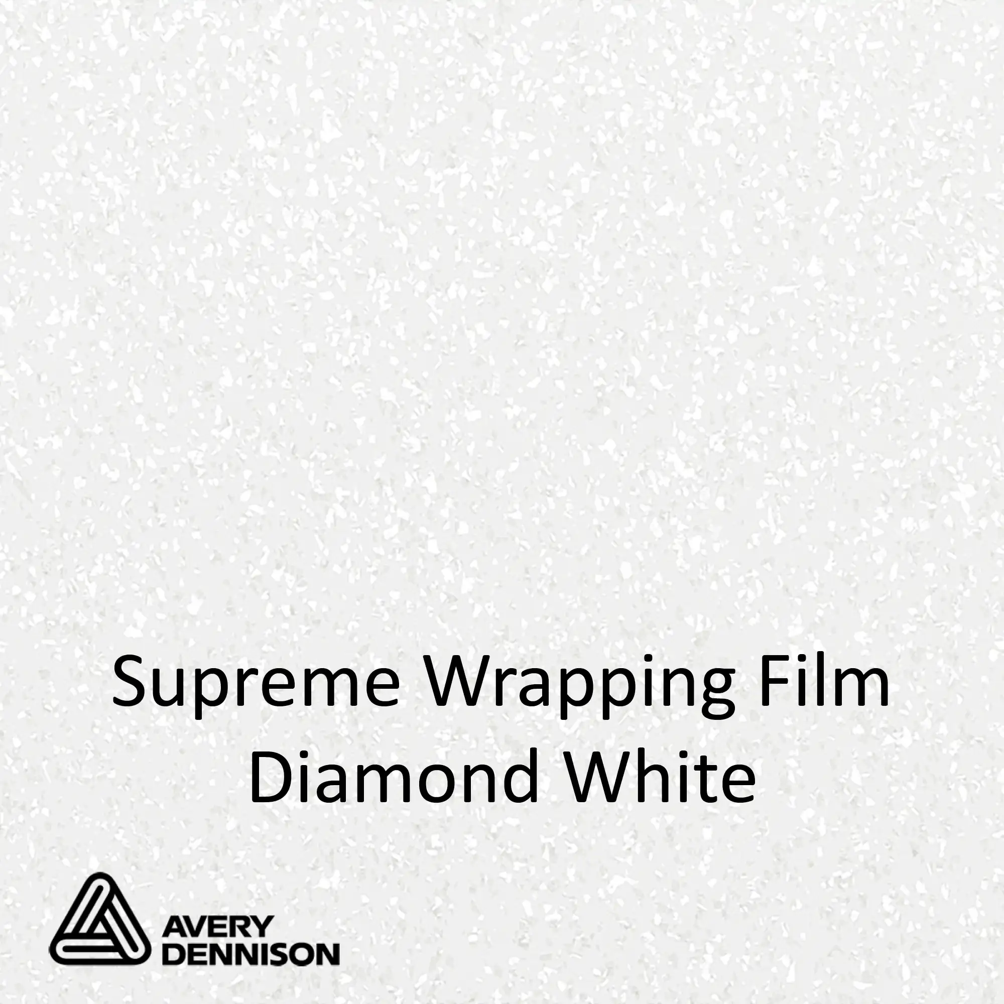 A colour sample in close-up of the Avery SWF Diamond White glitter colour with it's heavily flaked metallic sparkle effect, used to add unique and ey-catching glamour to self-adhesive vinyl wrap projects.
