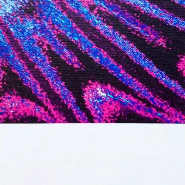 Close-up of DigiPrint Dekora textured printed wall covering, highlighting its fabric-like pattern and high-quality finish—perfect for elegant, tactile interior wall décor in both commercial and residential settings.