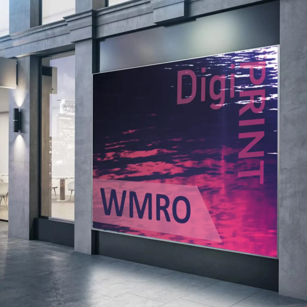 DigiPRINT WMRO matt white print vinyl features a removable grey opaque adhesive and is used for wide-format printed self-adhesive sign campaigns in retail and promotional environments.