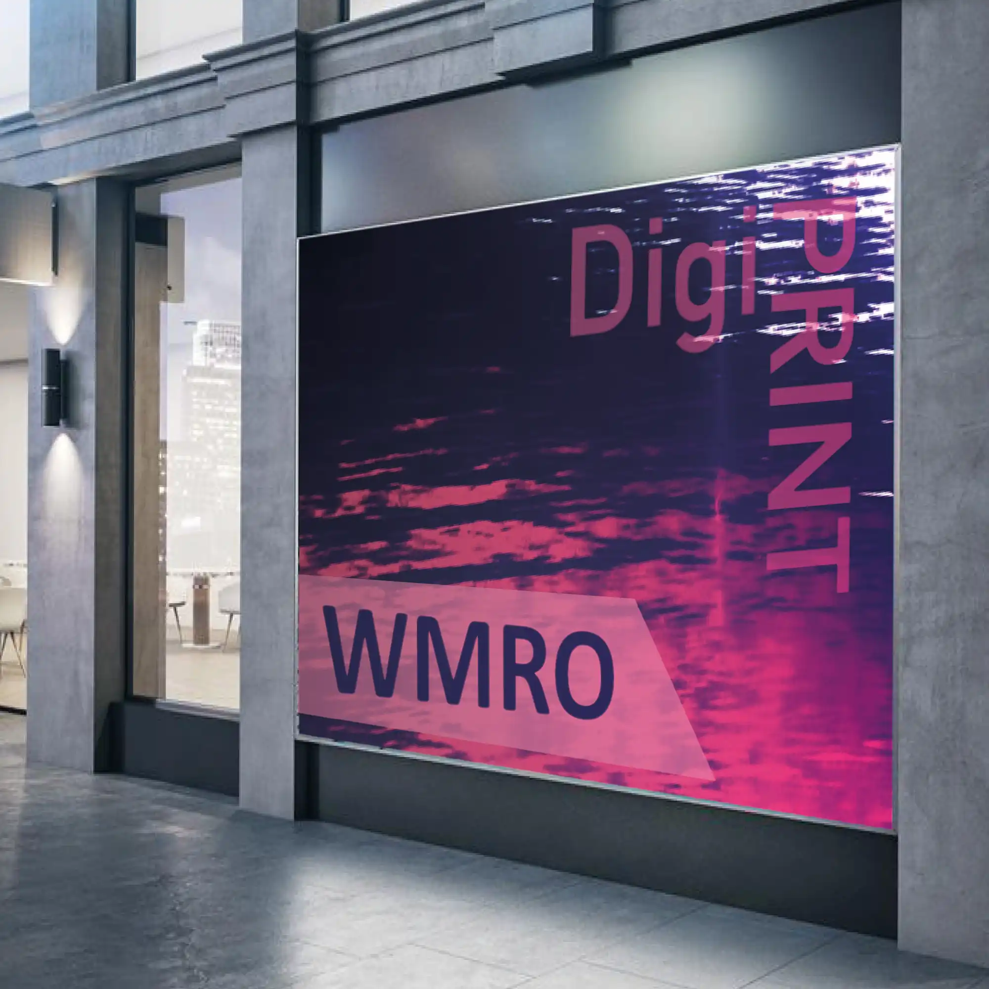 DigiPRINT WMRO matt white print vinyl features a removable grey opaque adhesive and is used for wide-format printed self-adhesive sign campaigns in retail and promotional environments.