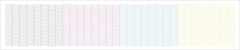 An illustrated example of a good print head test as it has no missing or wavy lines in the print.