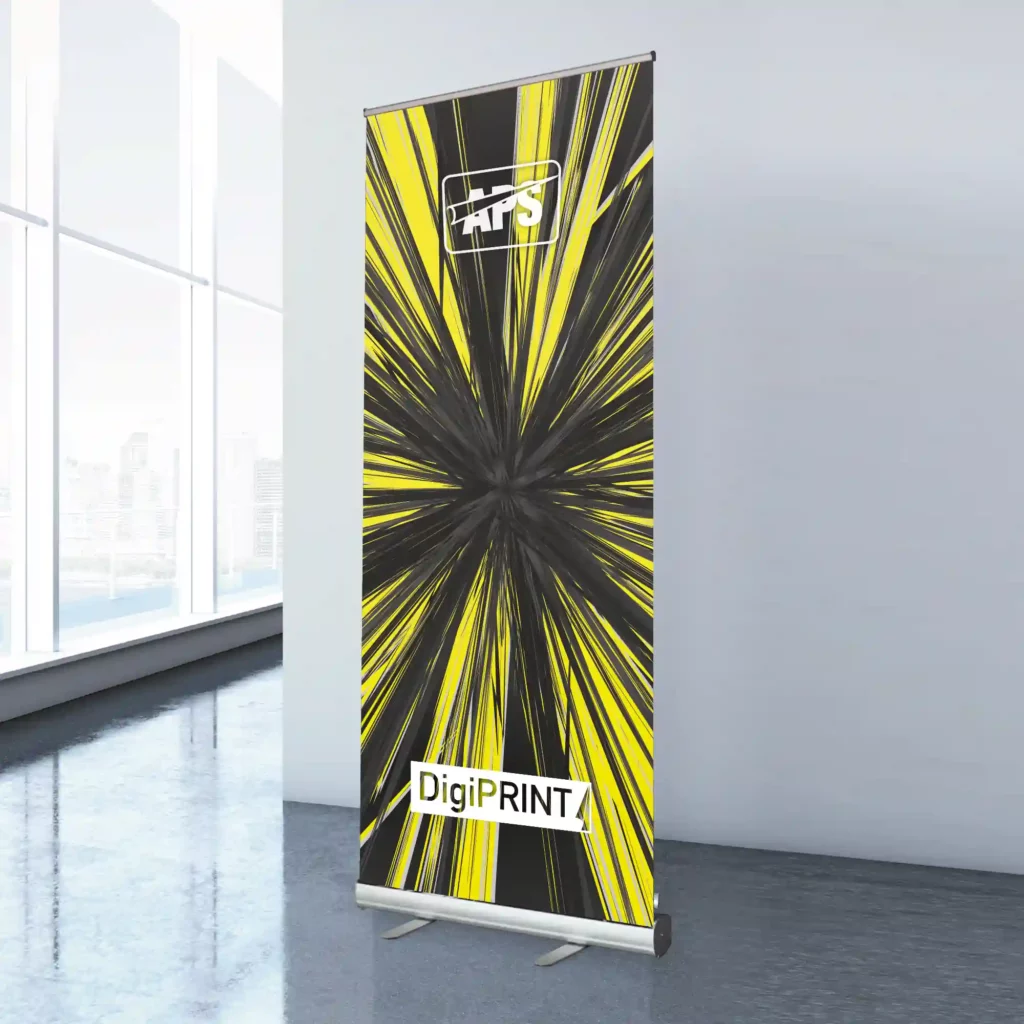Satin White Textured non-PVC roll-up display film, DigiPRINT DISPLAY280PROP is an eco-friendly print material for digital inkjet printing of pull-up banner display graphics.