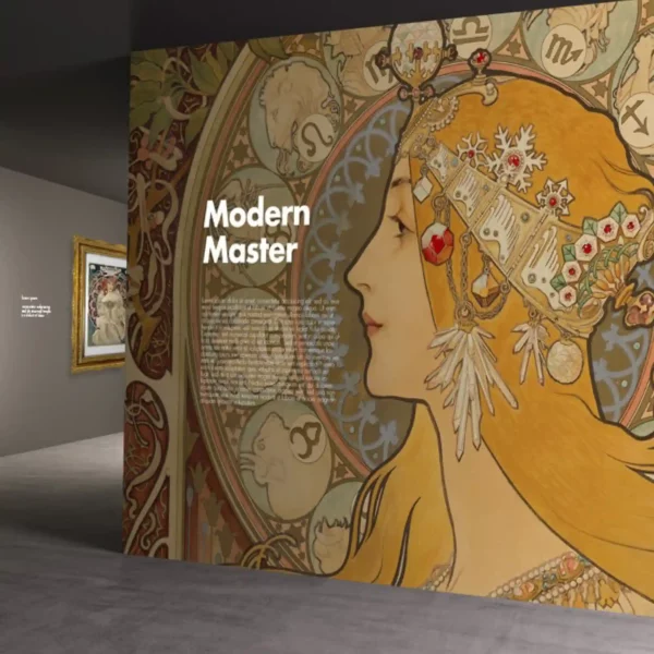 Avery Dennison DOL 2480 fire-rated matt digital print laminate covering a series of wide-format, floor-to-ceiling printed info graphics featured within an art exhibition setting.