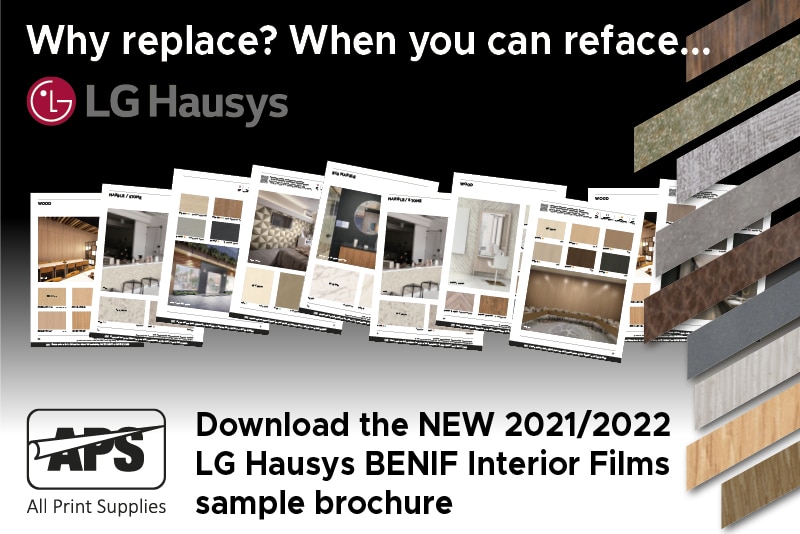 Why replace? when you can reface with LG Hausys BENIF interior films - download the NEW PDF sample brochure here.