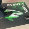 Kerno Coatings EventSharK easy to apply printed promotional branded floor tile graphic being walked over.