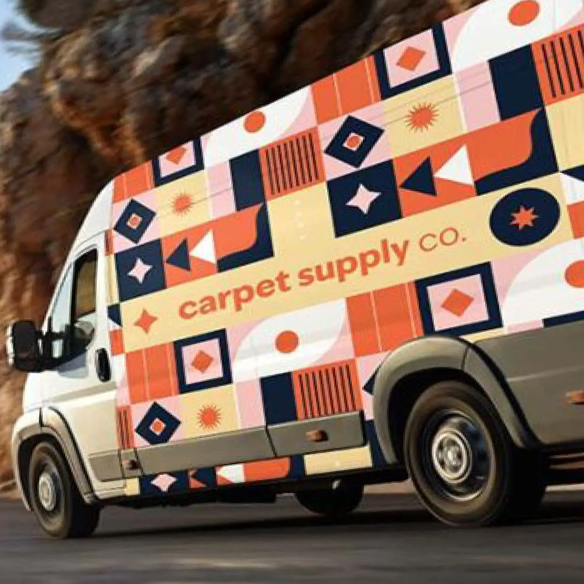 Fedrigoni C50 digital print wrapping film for full vehicle wrap graphics with matched gloss graphics laminate used here with a corporate design on a company van.