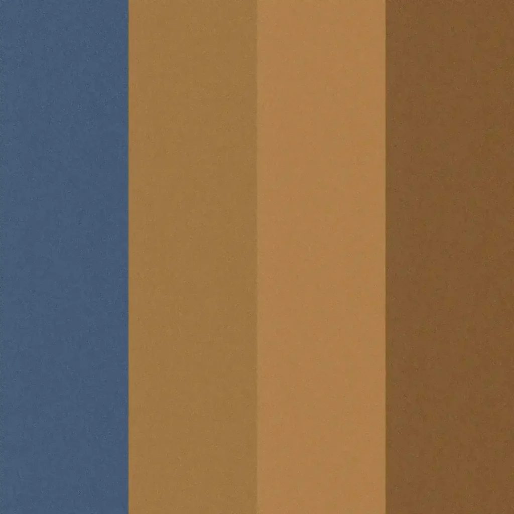 KPMF K70900 Opaque Metallic Series offers 4 self-adhesive sign vinyl colours, each with a metal sparkle effect and used for long-term applications over curved and flat surfaces. From left to right of the image: K70963 Light Blue, K70935 Sahara Gold, K70936 Summer Gold and K70937 Bronze.