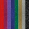 KPMF K75100 Opaque Glitter Series of cast sign vinyls lined up in a row to show all 8 of the metal flaked coloured sign films in this range. Colour samples shown, from left to right: K75151 Red Glitter, K75152 Pink Glitter, K75157 Lilac Glitter, K75156 Dark Blue Glitter, K75153 Forest Green Glitter, K75159 Gold Glitter, K75158 Silver Glitter and K75150 Black Glitter.
