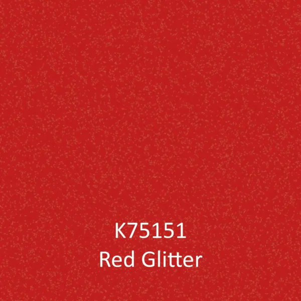 K75151 Red Glitter sample colour / digital colour example of this heavily flaked, glittering metallic red self-adhesive CAD graphics film with it's sparkle finish.