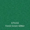 K75153 Forest Green Glitter vinyl sample colour for cut-vinyl self-adhesive graphics. A digital example of the colour to show the sparkling heavily flaked metallic mid-green coloured film and it's glittering finish.