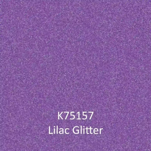 K75157 Lilac Glitter digital example of the colour and finish of this pretty, light purple coloured sparkling self-adhesive graphics films for promotional signage and graphics.