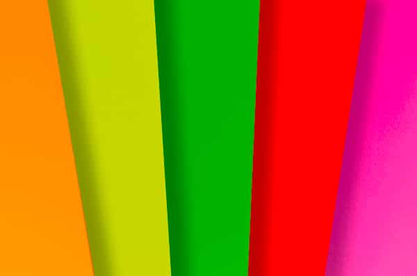 5 flourescent sign films, vibrant orange, yellow, green, red and magenta colours from the MACal 800 series range.