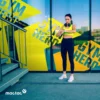 MACal 8200 coloured PVC self-adhesive calendered sign films from Mactac, used in this photo as cut-vinyl wayfinding signage for a gym.