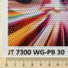 "A detailed view of Mactac JT 7300 WG-PB 30 one-way vision window graphics film positioned beside a ruler, showcasing its 70/30 hole ratio. The fine perforation pattern is clearly visible, illustrating the film’s balance of vivid exterior imaging and enhanced interior light transmission.