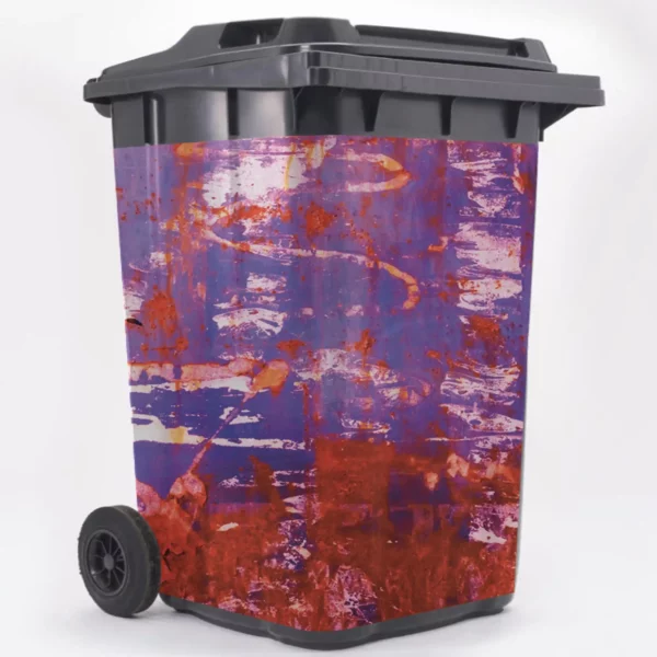 Mactac WW300 vinyl graphic applied to a bin with a low surface energy (LSE) surface.