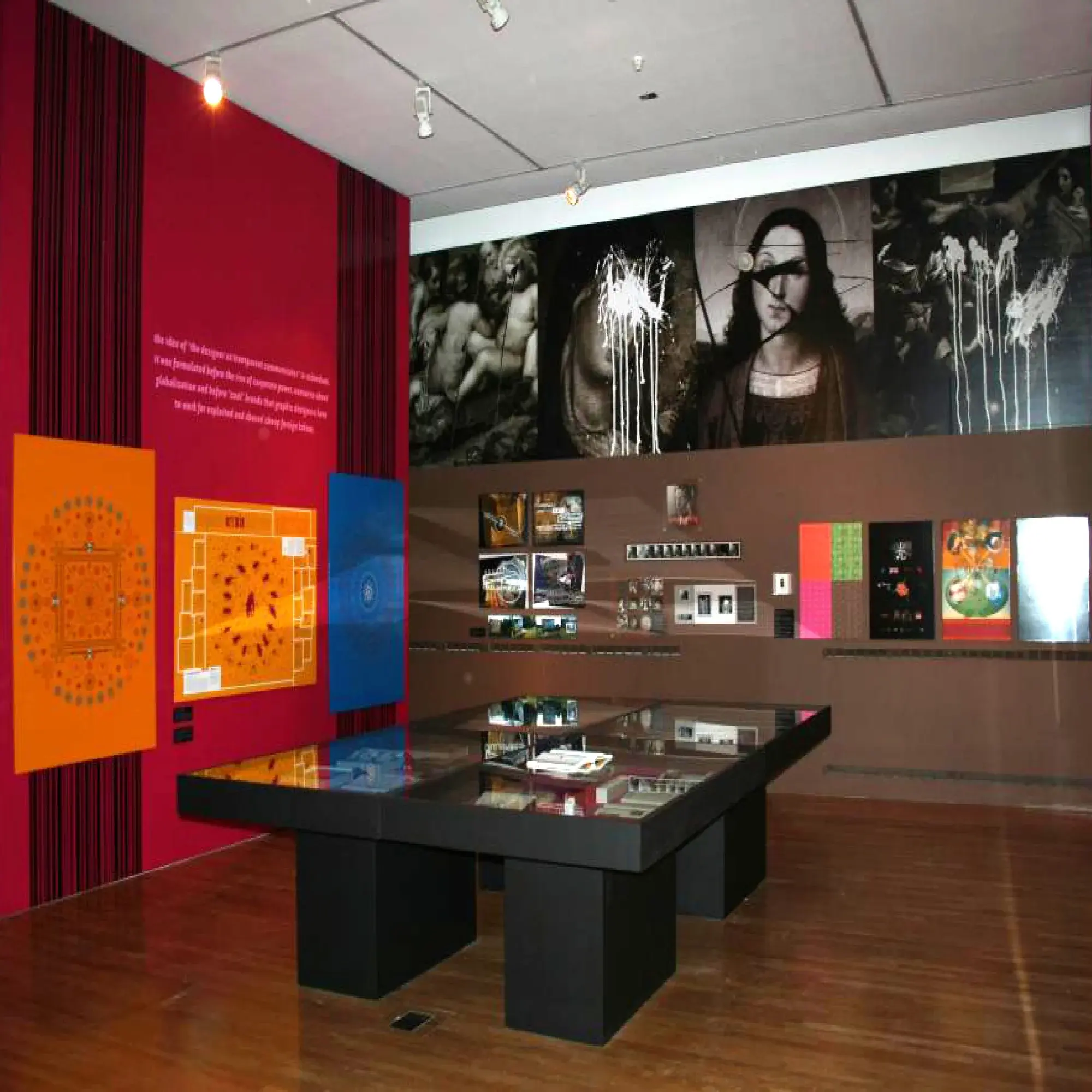 DigiMOUNT DM3. a self-wound mount film used for mounting of prints, photographs and artwork, shown used here as it is typically used for graphics on an exhibition wall.