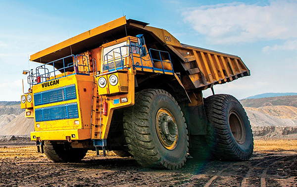 Vulcan heavy duty dumper truck branded with MPI 1106 HT high tack cast conformable print film. 
