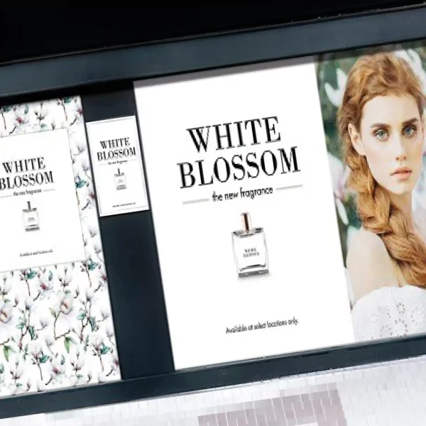 MPI 3021 HOP matt white high opacity print vinyl with a removable self-adhesive applied to this store front window sign promotional display.