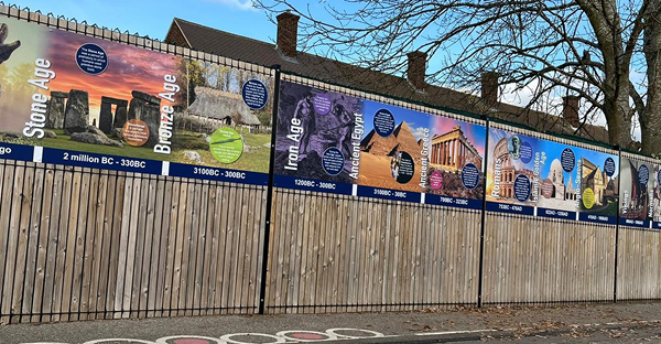 NU-COAT polymeric print vinyl applied to an external flat board mounted fence.