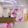 The 'Scenic Wall' Series of wallcovering products from NU-COAT are used to decorate interior spaces with custom printed wall graphics, such as used here to brighten up and modernise this hospital reception area and medical facilities.