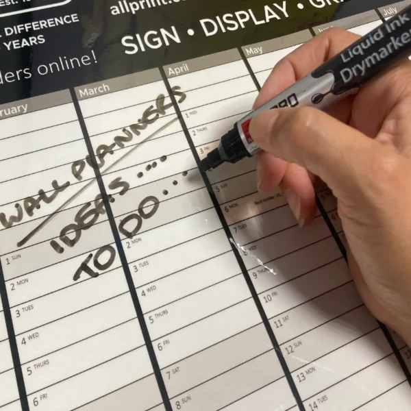 T26-P-P clear dry-wipe laminate for write-on/wipe-off writing board applications is easy to keep clean and a simple 1 wipe solution leaves no old ink marks - Perfect for Corporate printed wall planners, ideas boards and active to-do list boards.