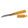 OLFA replacement 30 degree blades for the SAC-1 stainless steel slimline retractable knife, shown in the yellow plastic protective case they are supplied in.