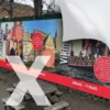 NU-COAT P11-P-X polymeric self-adhesive prints with historical, educational graphics mounted to display boards and fixed to exterior fences within a school playground. The feature of this film is the airXit bubble-free adhesive that allows for faster application without trapping air under the adhesive during application.