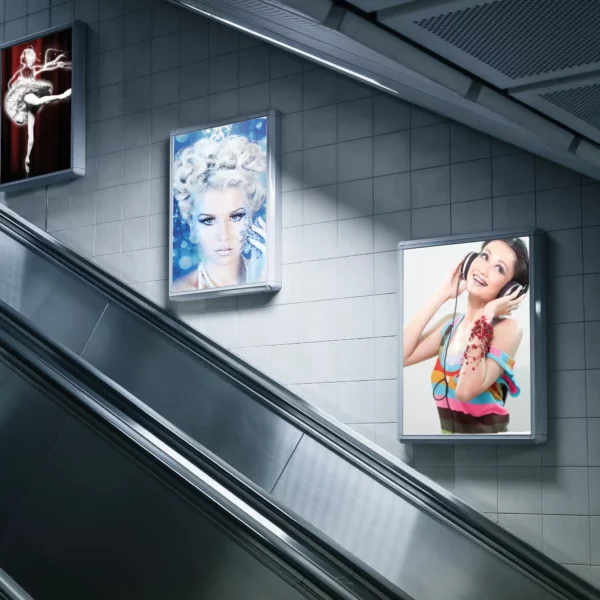 Sihl 3629 printed display poster graphics used for high-impact graphics on the walls of an underground elevator system.