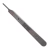 Swann Morton No.3 metal surgical scalpel handle for graphic artists, showing the side with the 55mm measurements feature engraved into it.