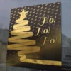 T61-P Bright Two-Way Gold printed with black ink for a Festive Christmas poster graphic that is applied to an external window.